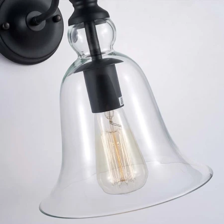 Kinkiet loft  szklany czarny PARIS W01796BK - Cosmo Light